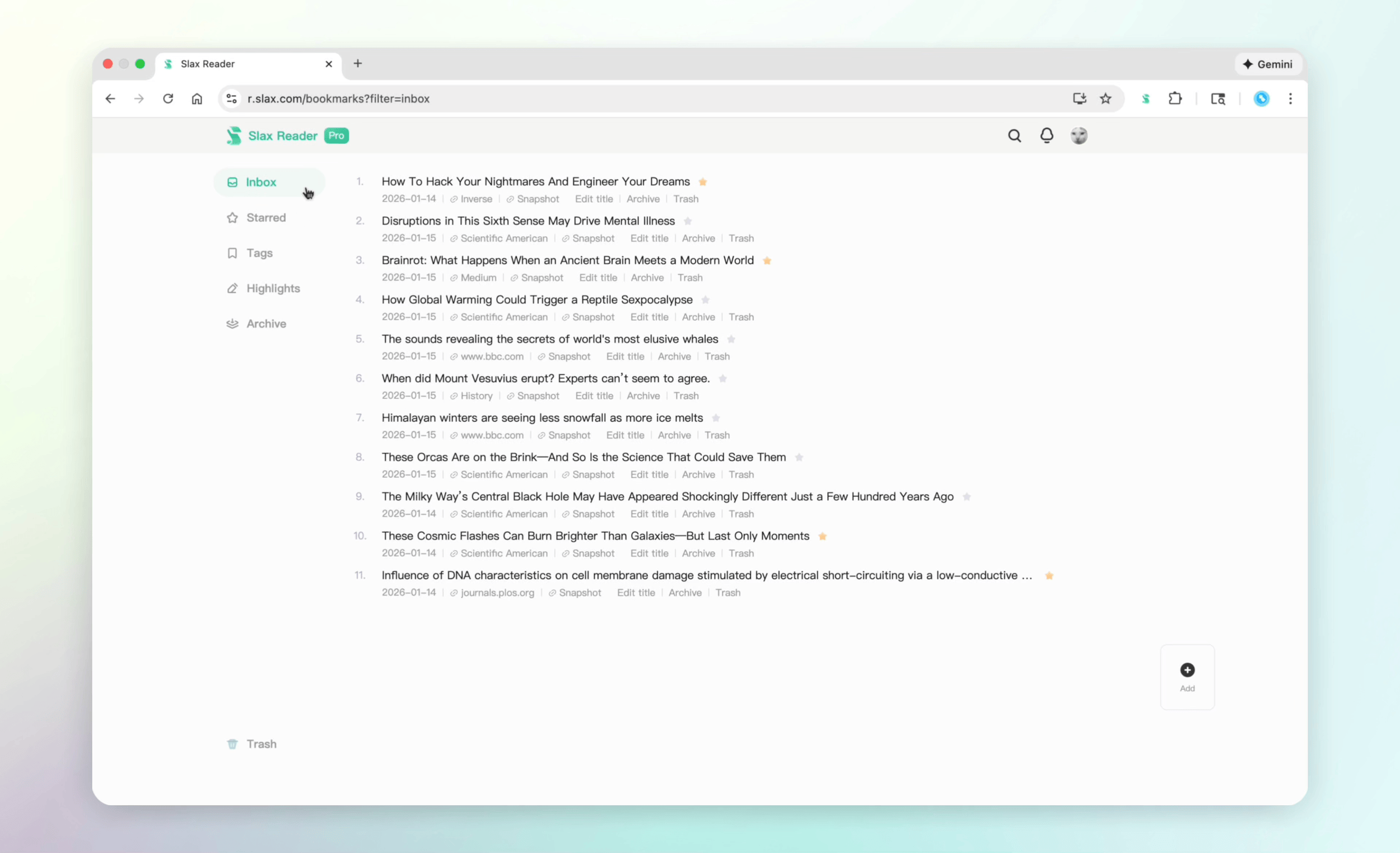 Organizing digital library with manual tags and archiving
