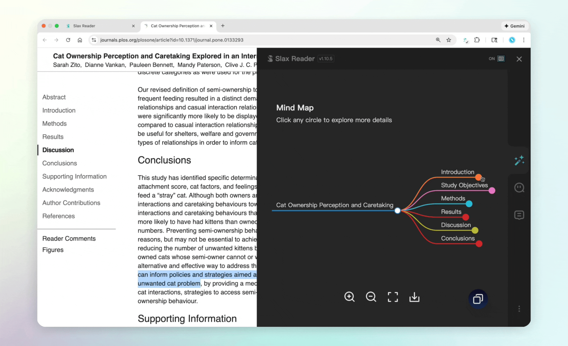 2-Visual article mind map navigation in Slax Reader: a powerful feature Instapaper doesn&rsquo;t have